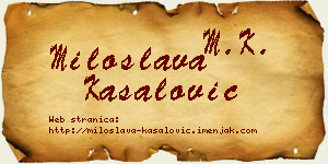 Miloslava Kasalović vizit kartica